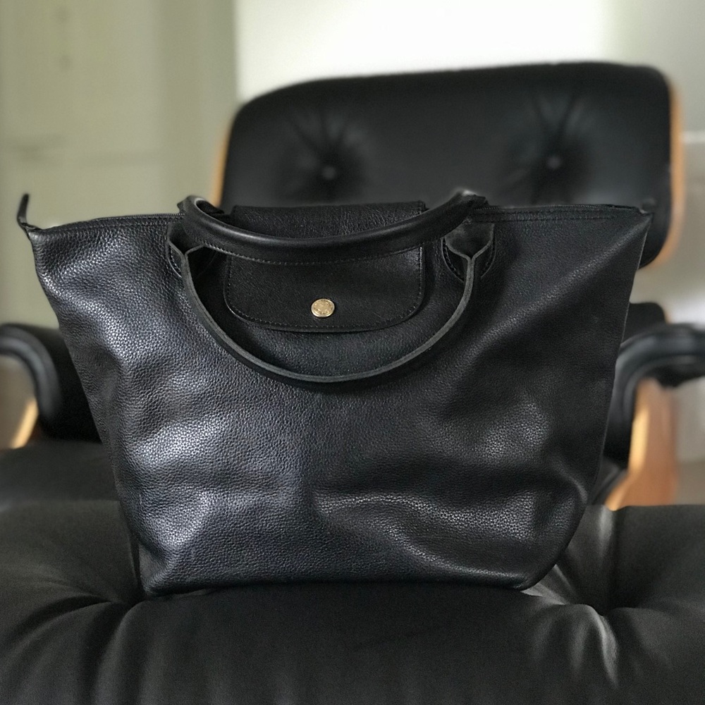 Leather Longchamp tote